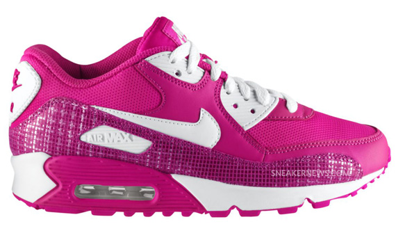 Nike Air Max 90 Gs Pink White Plaid 02