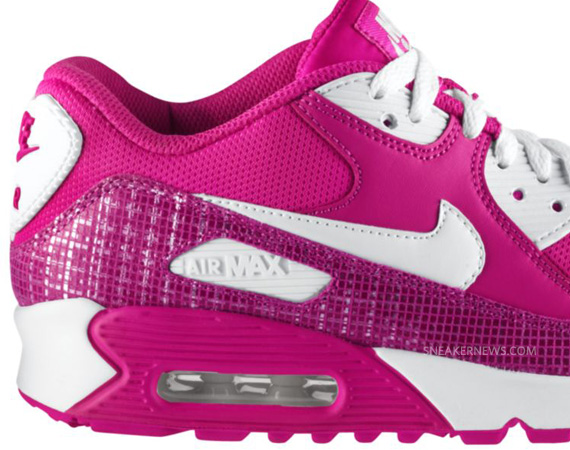Nike Air Max 90 Gs Pink White Plaid 04