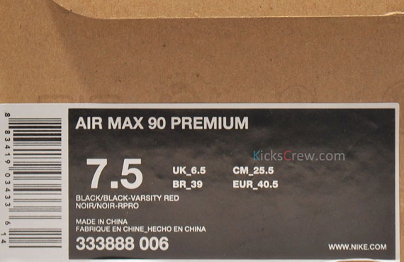 Nike Air Max 90 Premium Black Varsity Red 01
