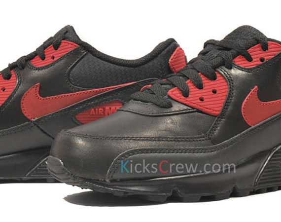 Nike Air Max 90 Premium – Black – Varsity Red | Available