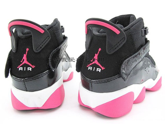 Air Jordan 6 Rings GS – Black – White – Pink