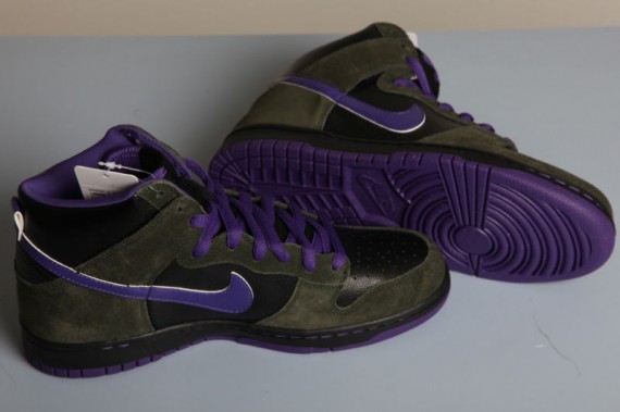 Nike SB Dunk High – Dark Army – Black – Varsity Purple | Unreleased Sample