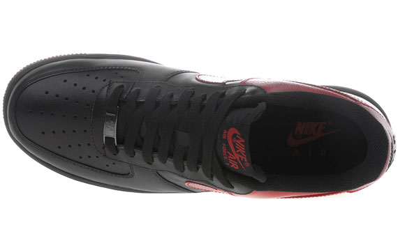 Nike Air Force 1 Low 07 Black Varsity Red Gloss 01