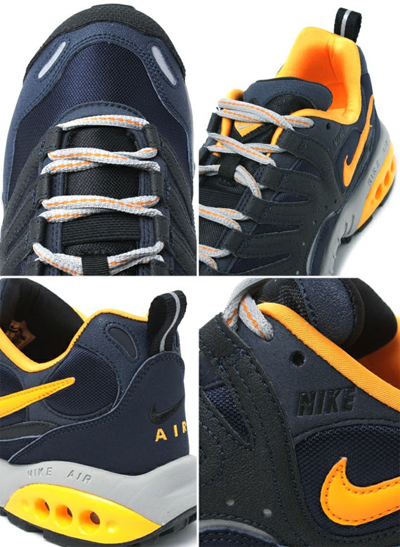 Nike curved-hem Max Air unit in the heel for support and cushioning Navy Yellow Black 5