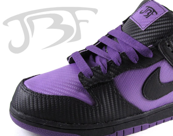 Nike Dunk Low Purple Carbon Fiber Customs by JBF