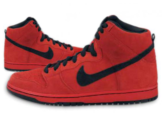 Nike Dunk High Sport Red Black Suede Fall 2011 1