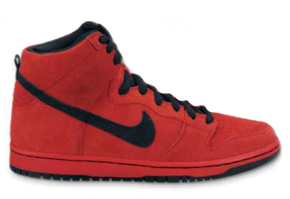 Nike Dunk High Sport Red Black Suede Fall 2011 2