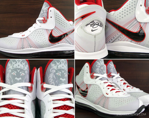 Nike LeBron 8 V2 - White - Sport Red 
