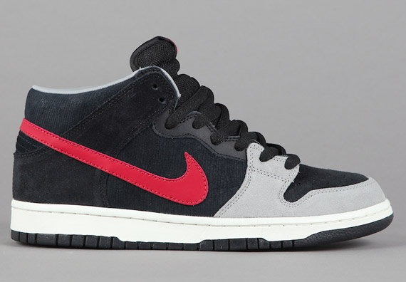 Nike SB Dunk Mid Pro - Black - Varsity Red - Mean Green | Available ...