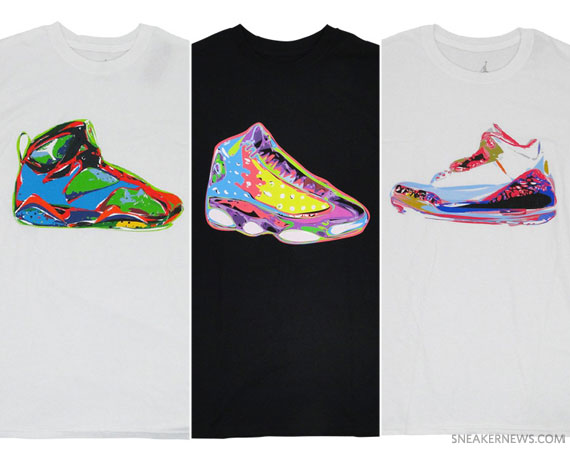 Air Jordan III, VII, & XIII Technicolor T-Shirts