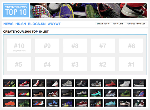 Sneaker News Presents: Create Your Own Top 10 of 2010
