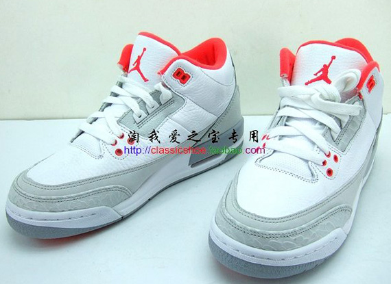 Air Jordan 3 Retro Gs White Grey Solar Red Taobao 04