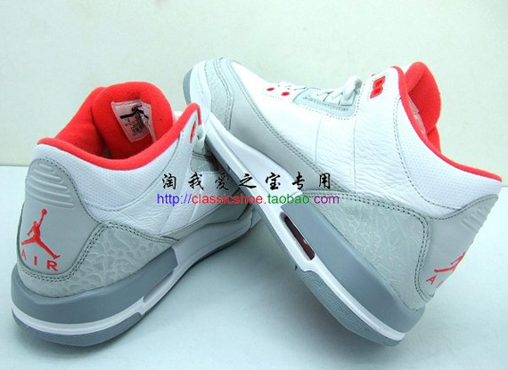 Air Jordan 3 Retro Gs White Grey Solar Red Taobao 05