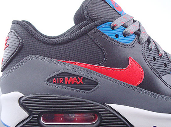 Nike Air Max 90 GS – Black – Challenge Red – Dark Grey – Blue Spark