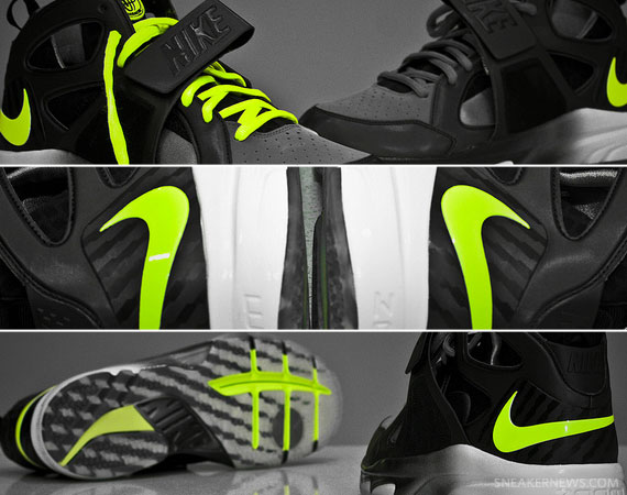 Nike Zoom Huarache TR Mid - Black - Cool Grey - Volt