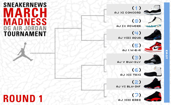 Sneaker News March Madness OG Air Jordan Tournament - Round 1 Voting - East