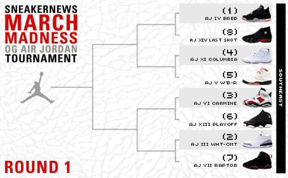 Sneaker News March Madness OG Air Jordan Tournament - Round 1 Voting - Southeast