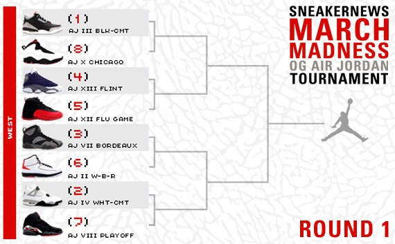 Sneaker News March Madness OG Air Jordan Tournament – Round 1 Voting – West