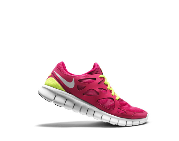 nike free run neon pink