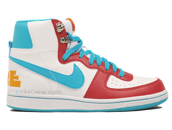 Nike WMNS Terminator High Basic - White - Chlorine Blue - Red