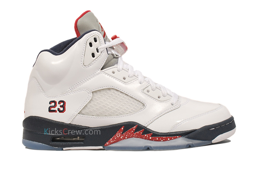 Air Jordan V Retro White Midnight Navy Varsity Red 2