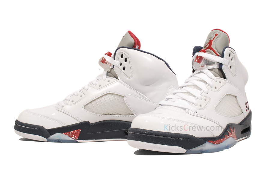 Air Jordan V Retro White Midnight Navy Varsity Red 3