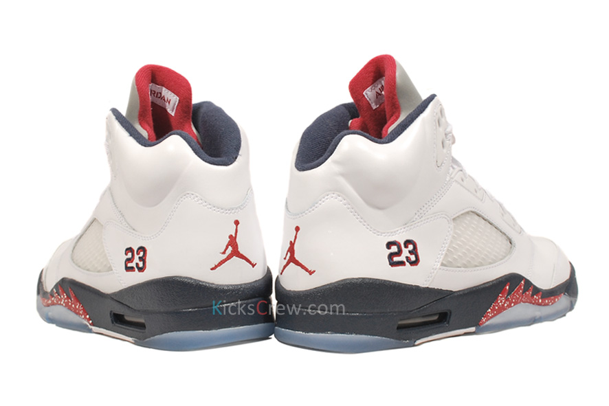 Air Jordan V Retro White Midnight Navy Varsity Red 4