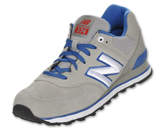 Asado cosa Lijadoras New Balance 574 Suede - Grey - Blue - Red - SneakerNews.com