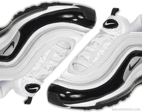Nike Air Max 97 – White – Black Patent – Metallic Silver