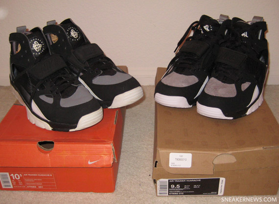 Nike Air Trainer Huarache Black Cool Grey White 2001 Vs 2011 Retro Comparison 2