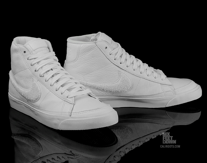 Nike Blazer Mid Premium White Leather Chenille 2