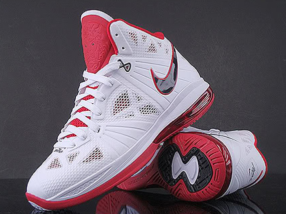 Nike, Shoes, Nike Lebron James 8 White Black Sport Red Miami Heat Elite  4296760 Size 15