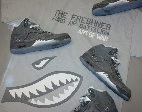 Air Jordan V ‘Wolf Grey’ T-Shirts by The Freshnes
