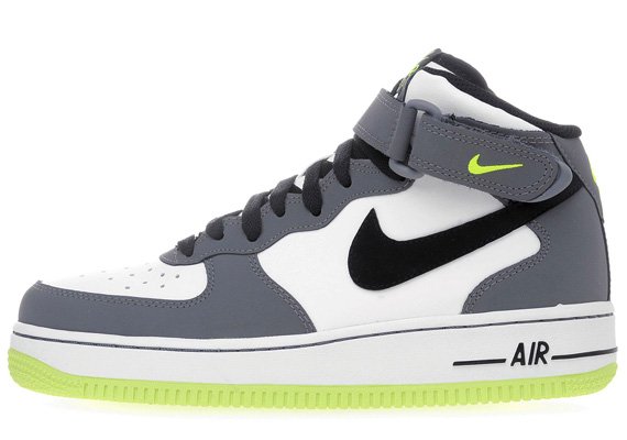 Nike Air Force 1 Mid - White - Black - Grey - Volt - SneakerNews.com