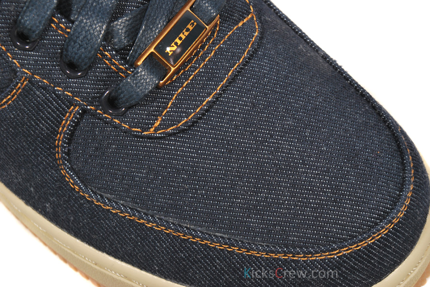 Nike Air Force 1 Premium Denim Dark Obsidian Metallic Bronze 6