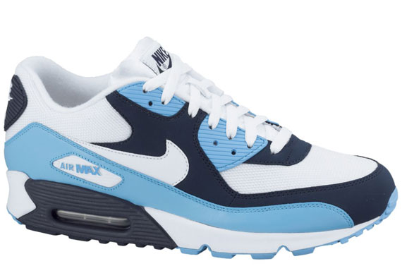 Nike Sportswear AIR MAX 90 - Zapatillas - white/university blue/dark  obsidian/blanco 