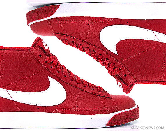Nike Blazer Mid - Varsity Red Croc - White