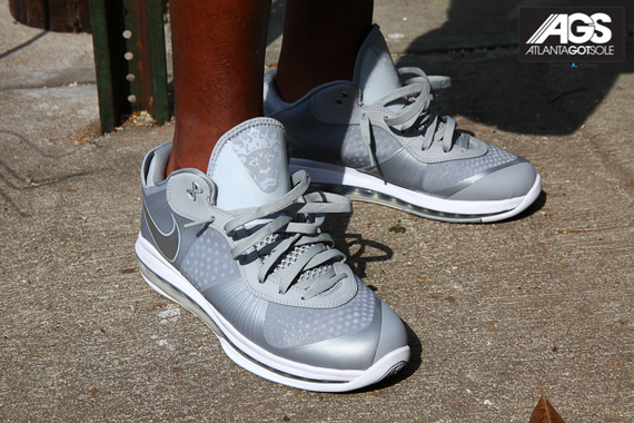Nike Lebron 8 V2 Low Metallic Silver Wolf Grey Ags 01