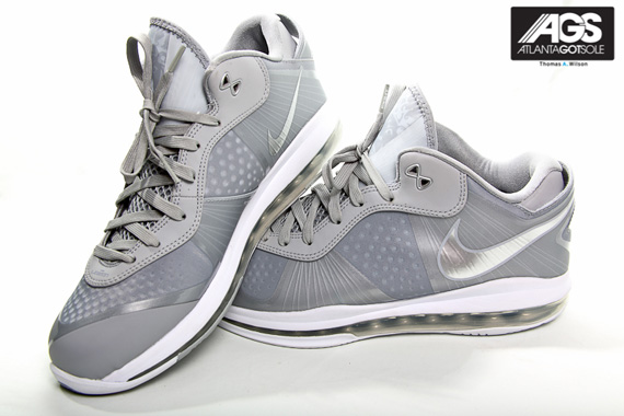 Nike Lebron 8 V2 Low Metallic Silver Wolf Grey Ags 02