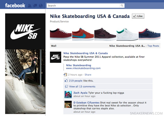 Nike Skateboarding Launches Facebook Fanpage
