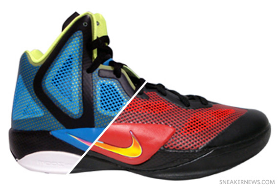 Nike Zoom Hyperfuse 2011 - Black - Blue + Black - Red