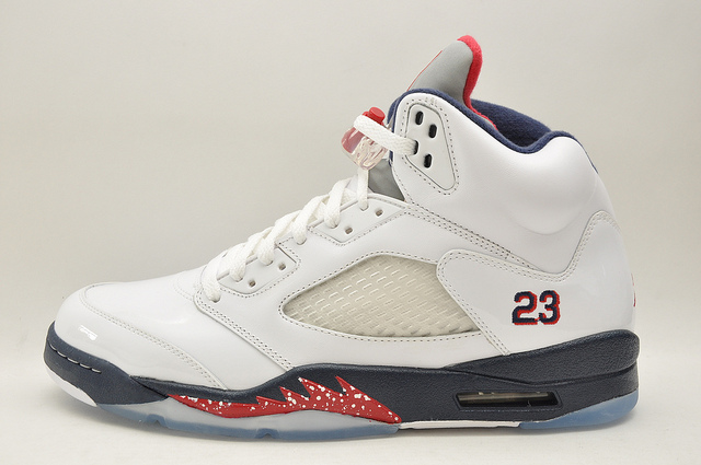 Air Jordan 5 White Midnight Navy Varsity Red 2