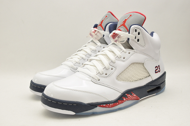 Air Jordan 5 White Midnight Navy Varsity Red 3