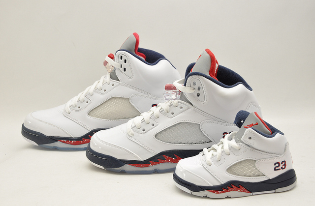 Air Jordan 5 White Midnight Navy Varsity Red 4