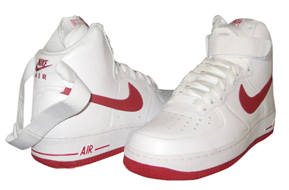 air force 1 high white and red