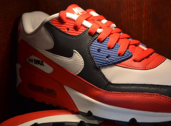 Nike Air Max 90 - Sport Red - White - Navy