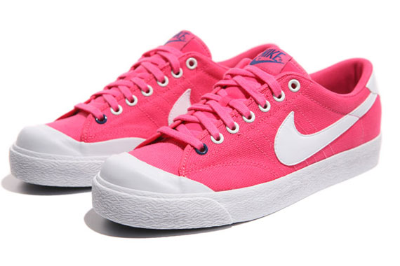 Nike All Court Low Canvas White Pink Blue 03
