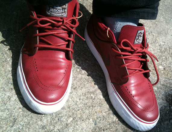 Nike Sb Stefan Janoski Mid Red Leather 2