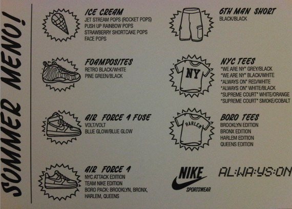 Nike Sportswear Ice Cream Truck - Summer Menu