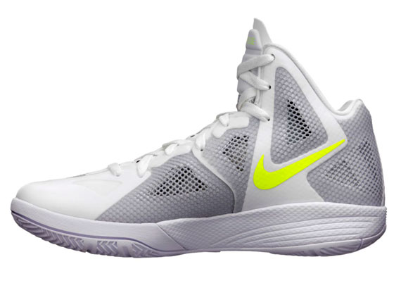 Nike Zoom Hyperfuse 2011 White Metallic Luster Wolf Grey Volt Team Red 09